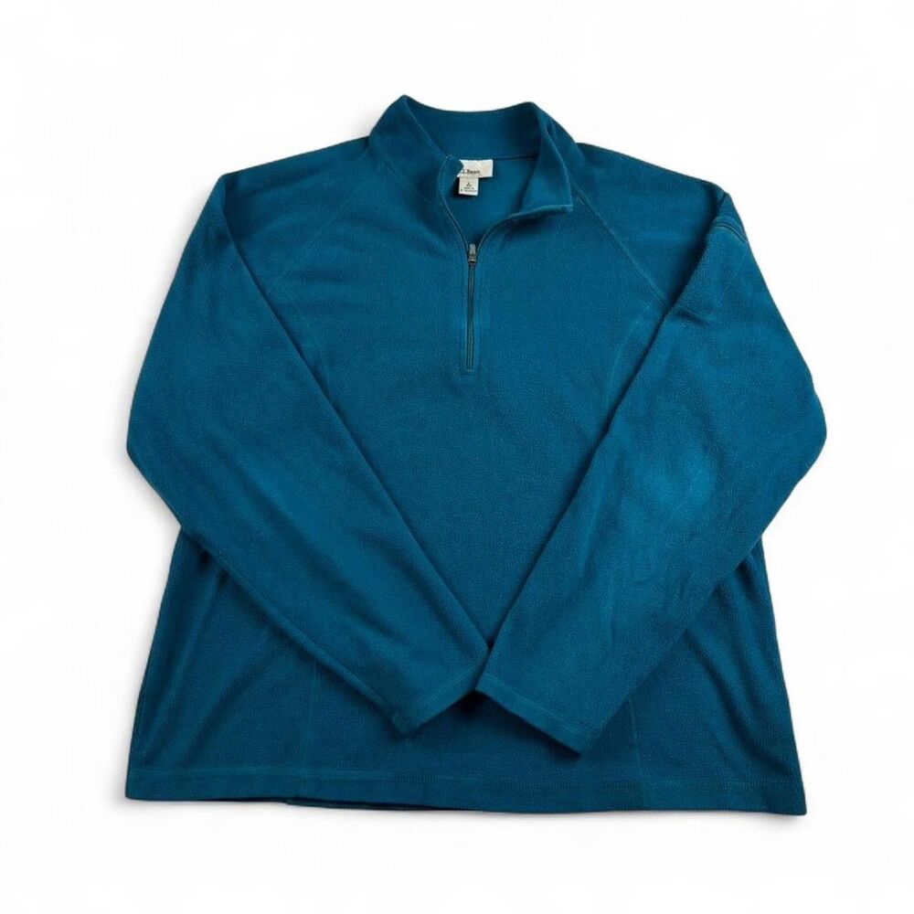 L.L. Bean Blue Quarter Zip Fleece Pullover - Women's Large Outdoor Jacket